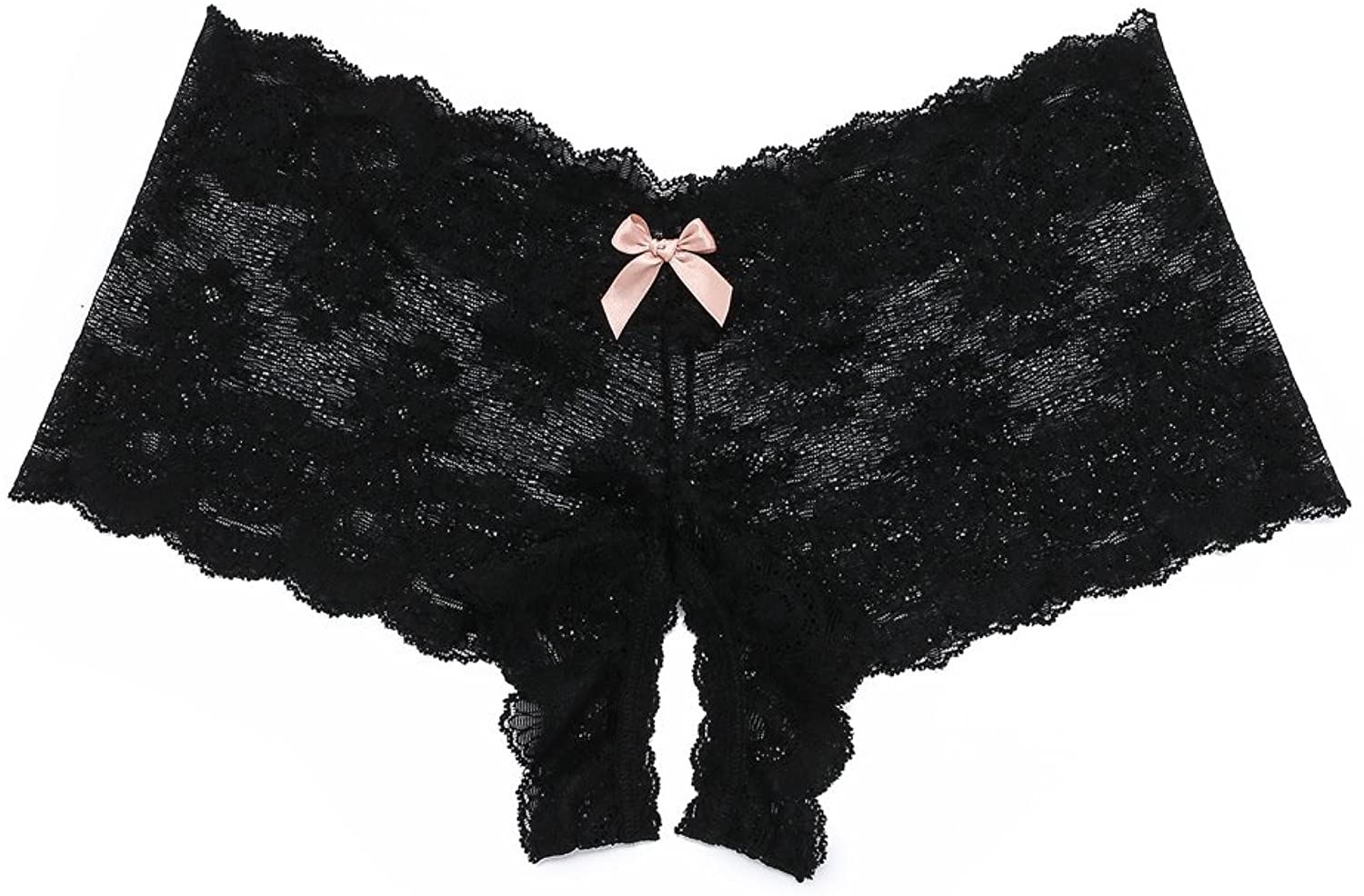 Luxe Lace Crotchless Brief In Black, Hanky Panky