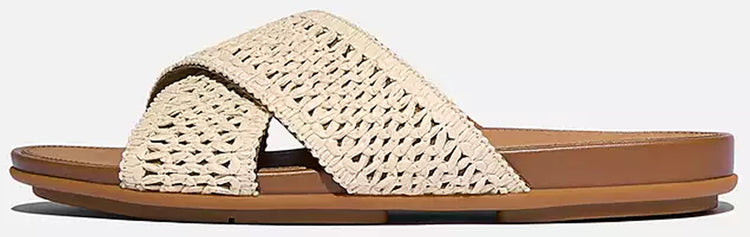 FitFlop Women's Gracie Two-Tone Woven Cross Slides Sandal